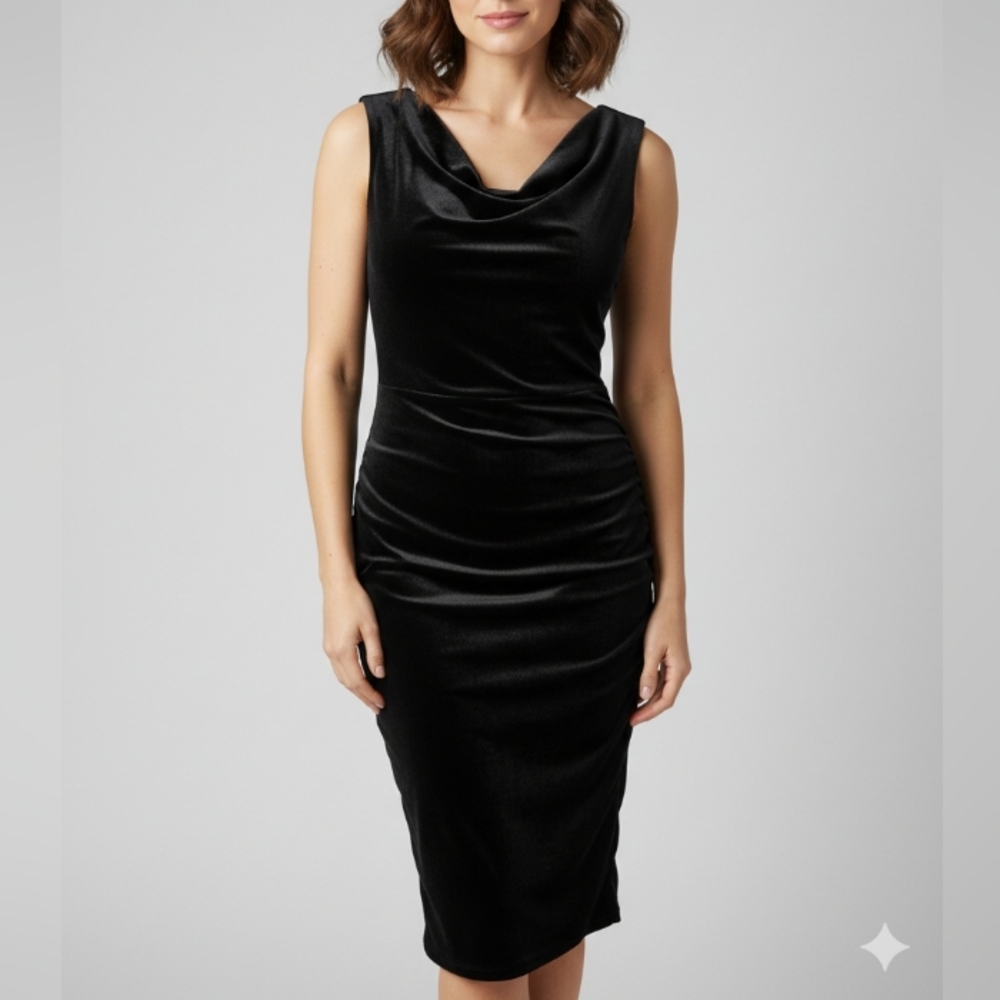 H&M Shimmering Velour Elegant Dress Ptp 19" L 40"
